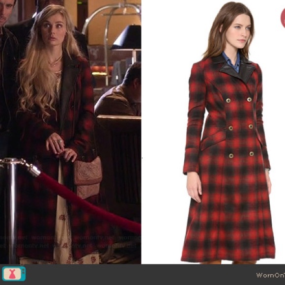 Free People Jackets & Blazers - Free People red checked coat ASO Scarlett O’Conner